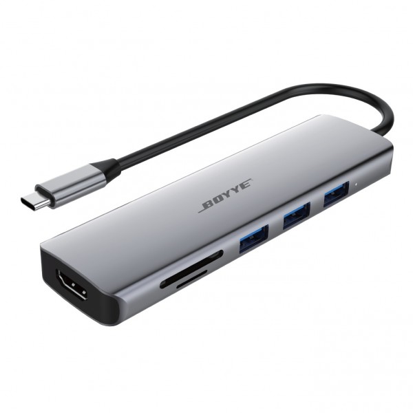 USB-хаб Boyye UC-602 USB Type-C 6-в-1 (UC-602)