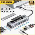 USB-хаб Essager 8 in 1 USB-C Hub with 10Gbps M.2 NVMe SSD Enclosure (EHB08-QK0G-Z) USB-хаб Essager 8 in 1 USB-C Hub with 10Gbps M.2 NVMe SSD Enclosure (EHB08-QK0G-Z)
