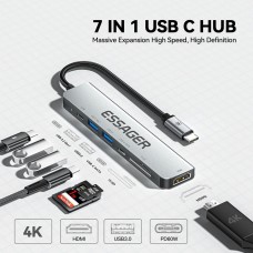 USB-хаб Essager QingHong 7 in 1 USB-C Hub (EHB07-QH0G-Z)