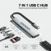 USB-хаб Essager QingHong 7 in 1 USB-C Hub (EHB07-QH0G-Z)