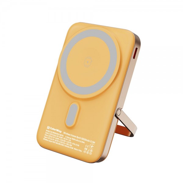 Універсальна мобільна батарея ColorWay 15W MagSafe Watch Wireless 10000mAh Amber (CW-PB100LPA2Y-WPDD)