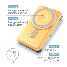 Універсальна мобільна батарея ColorWay 15W MagSafe Watch Wireless 10000mAh Amber (CW-PB100LPA2Y-WPDD)