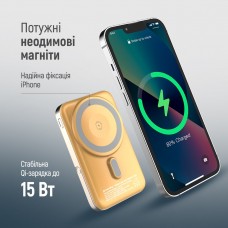 Універсальна мобільна батарея ColorWay 15W MagSafe Watch Wireless 10000mAh Amber (CW-PB100LPA2Y-WPDD)
