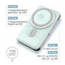 Універсальна мобільна батарея ColorWay 15W MagSafe Watch Wireless 10000mAh Aquamarine (CW-PB100LPA2MT-WPDD)