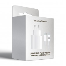 Сетевое зарядное устройство ArmorStandart AMHJ83 20W 1Type-C White + кабель Type-C-Type-C (ARM77725)