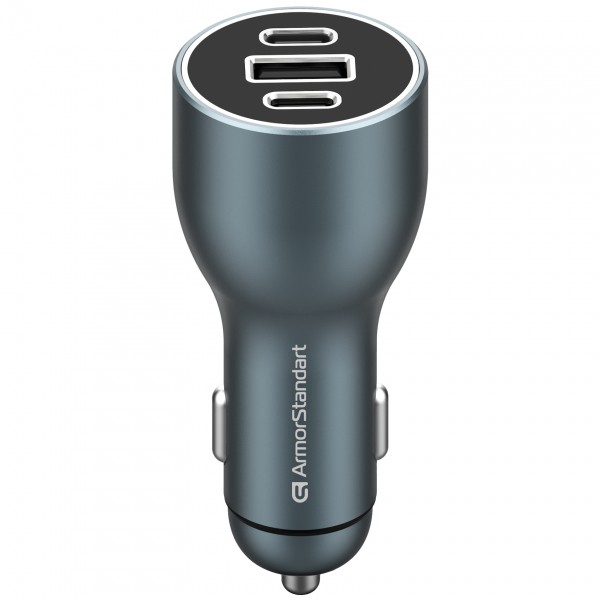 Автомобильное зарядное устройство ArmorStandart Resolute Power ASPP-21 PD 100W 5A 2Type-C 1USB Grey (ARM70026)