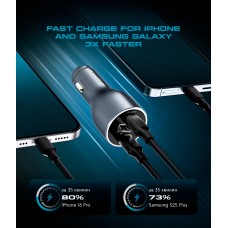 Автомобильное зарядное устройство ArmorStandart Resolute Power ASPP-21 PD 100W 5A 2Type-C 1USB Grey (ARM70026)