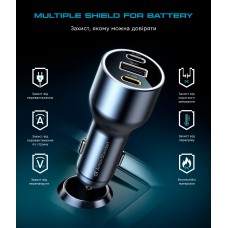 Автомобильное зарядное устройство ArmorStandart Resolute Power ASPP-21 PD 100W 5A 2Type-C 1USB Grey (ARM70026)