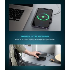 Безпроводное зарядное устройство ArmorStandart Resolute Power AWC-47 Round 15W Black (ARM73179)