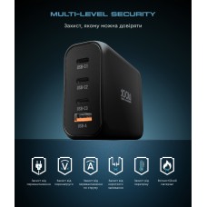 Сетевое зарядное устройство ArmorStandart Resolute Power ARP-131 PD 100W GaN 3Type-C 1USB 5A Black (ARM70024)