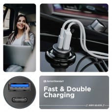 Автомобильное зарядное устройство ArmorStandart 1USB 1Type-C PD 20W 2.4A QC 3.0 Grey + кабель Type-C-Lightning (ARM82460)