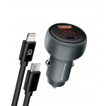 Автомобильное зарядное устройство ArmorStandart AR-C43 1Type-C 1USB PD 30W 3A QC 3.0 Grey + кабель Type-C-Lightning (ARM82462) Автомобильное зарядное устройство ArmorStandart AR-C43 1Type-C 1USB PD 30W 3A QC 3.0 Grey + кабель Type-C-Lightning (ARM82462)