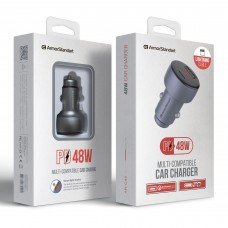Автомобильное зарядное устройство ArmorStandart AR-C43 1Type-C 1USB PD 30W 3A QC 3.0 Grey + кабель Type-C-Lightning (ARM82462)