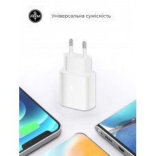 Сетевое зарядное устройство ArmorStandart AR-TA800W 1Type-C PD 25W 3A white + кабель Type-C-Type-C (ARM63804)
