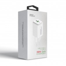 Сетевое зарядное устройство ArmorStandart AR371 30W GaN 1Type-C 1USB 3A White (ARM77549)
