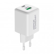 Сетевое зарядное устройство ArmorStandart AR372 45W GaN 1Type-C 1USB 3A White (ARM77550)