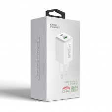 Сетевое зарядное устройство ArmorStandart AR372 45W GaN 1Type-C 1USB 3A White (ARM77550)