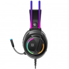 Наушники гарнитура игровая Defender Flame RGB кабель 2 м Black