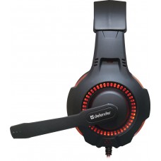 Ігрова гарнітура Defender Warhead G-450 USB, підсвітка, чорно-червона