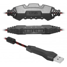 Ігрова гарнітура Defender Warhead G-450 USB, підсвітка, чорно-червона