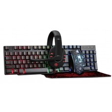 Комплект клавиатура + мышь Piko GX200 Black (1283126489808) + гарнитура, коврик