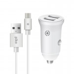 Автомобильное зарядное устройство Piko CC-312 2USB 3.1A White + кабель Type-C (1283126538803)