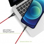 Кабель Intaleo CBRNYT1 USB-Type-C 1.2m 28W 2.4A Red (1283126559464)