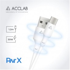 Кабель ACCLAB PwrX USB-Type-C 1.2m 30W 2.4А White (1283126559532)