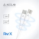Кабель ACCLAB PwrX Type-C-Lightning 1.2m 30W 2.4А White (1283126559556)