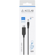 Кабель питания ACCLAB USB-DC5 5х2 12V 1A 1m Black (1283126565120)