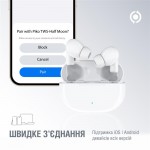 Наушники гарнитура вакуумные Bluetooth Piko TWS-HalfMoon White (1283126583391)