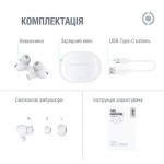 Наушники гарнитура вакуумные Bluetooth Piko TWS-HalfMoon White (1283126583391)