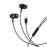 Наушники гарнитура вакуумные проводные Piko EP-103BKM Type-C Black (1283126590276)
