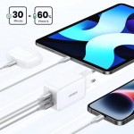 Сетевое зарядное устройство Ugreen CD244 GaN II 1USB 2Type-C PD 66W 4.5A White (15334)