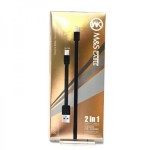 Кабель WK WDC-009 M&S 2в1 USB-Lightning-microUSB 2.1A 1m Black (2000700004696)