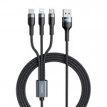 Кабель Remax RC-186th SPEED Combo 3-in-1 USB-Lightning-MicroUSB-Type-C (M/M) 2.1A 1.2m Black (2000700011052)
