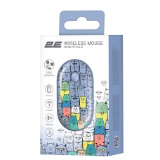 Мышь Wireless 2E MF300 Pets Cats Silent WL BT Blue (2E-MF300WPETSBL)