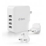 Сетевое зарядное устройство Ttec Quattro Traveler 25W 4USB 5.1A White (2SC02BUK)