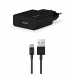 Сетевое зарядное устройство Ttec SmartCharger 1USB 2.1А Black (2SCS20CS) + кабель USB-Type-C