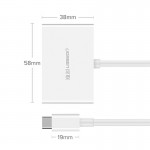 Адаптер Ugreen MM123 Type-C-HDMI-VGA 4K 30Hz White (30843)