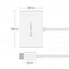 Адаптер Ugreen MM123 Type-C-HDMI-VGA 4K 30Hz White (30843)