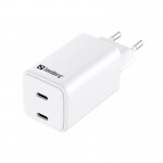 Сетевое зарядное устройство Sandberg PD 65W 2Type-C 5A White (441-56)