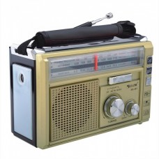 Радиоприёмник колонка с радио FM USB MicroSD и фонариком Golon RX-382 на аккумуляторе Золотистый