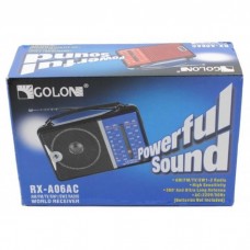 Портативный радио приемник GOLON RX-A06 AC от сети 220В Чёрный с синим