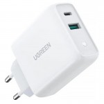 Сетевое зарядное устройство Ugreen CD170 1USB 1Type-C PD 36W 3A White (60468)