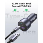Автомобильное зарядное устройство Ugreen CD213 1USB 1Type-C 3A 36W QC 3.0+ Gray (60980)