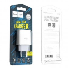 Сетевое зарядное устройство Hoco C73A Glorious 2USB 2.4А White (6931474712912)