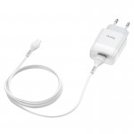 Сетевое зарядное устройство Hoco C72A Glorious 1USB 2.1А White (6931474713001) + кабель MicroUSB