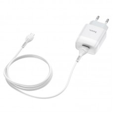 Сетевое зарядное устройство Hoco C72A Glorious 1USB 2.1А White (6931474713001) + кабель MicroUSB