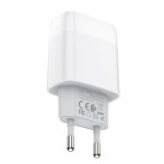 Сетевое зарядное устройство Hoco C72A Glorious 1USB 2.1А White (6931474713018) + кабель Type-C Сетевое зарядное устройство Hoco C72A Glorious 1USB 2.1А White (6931474713018) + кабель Type-C